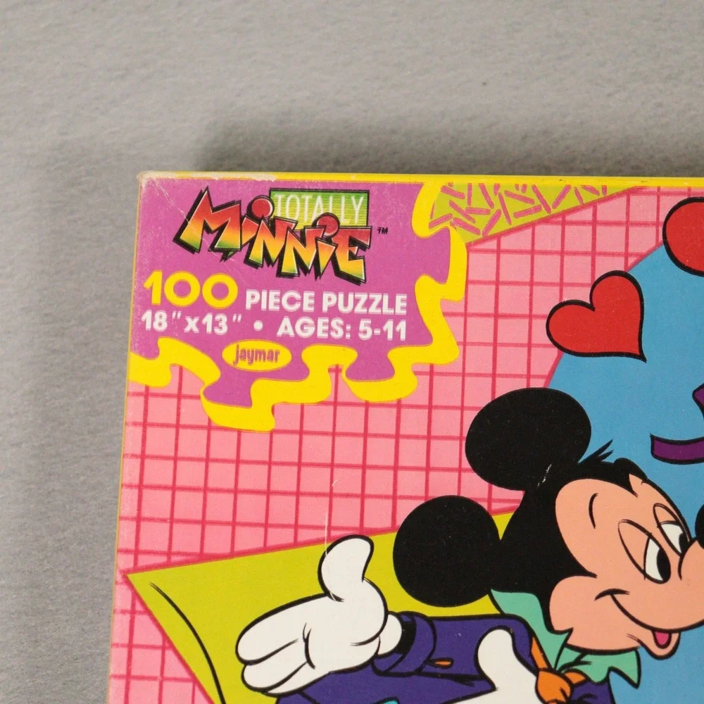 Vintage Jaymar Totally Minnie 100 Piece Puzzle Mickey Minnie Mouse Love USA